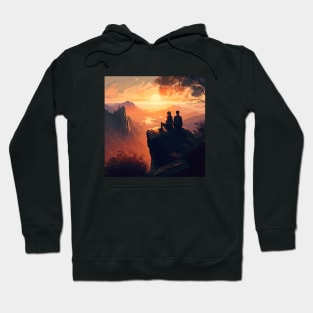 Mountain Hiking Sunset, Adventure Travel Hoodie